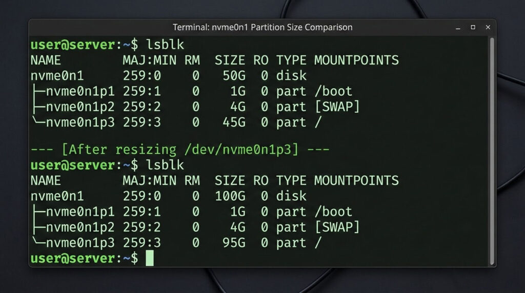 Using growpart command to extend EBS partition on EC2 instance