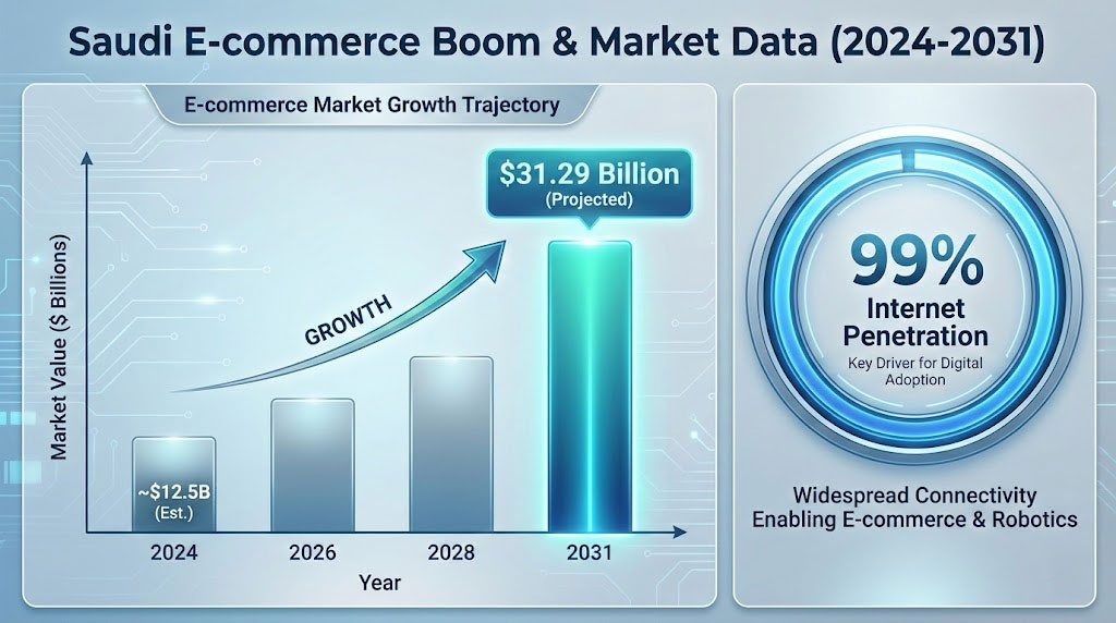 Saudi E-commerce Boom Driving Robotic Adoption