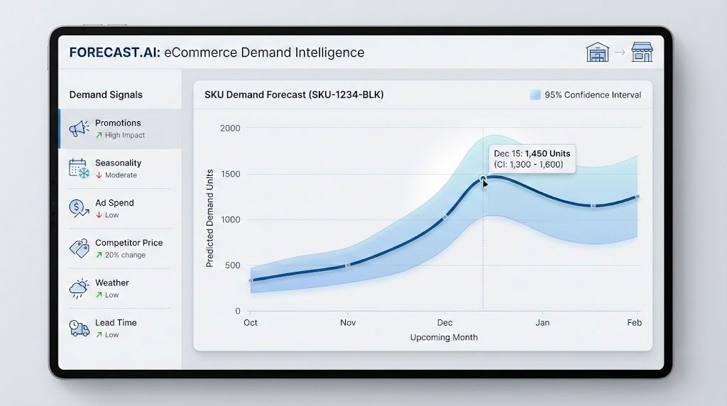 AI inventory management forecasting demand and preventing stockouts across multiple warehouses