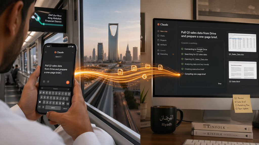 Claude Dispatch sending task from phone to Cowork desktop in Claude AI guide