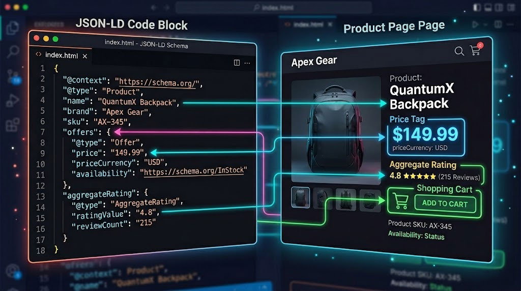 Schema markup and structured data for ecommerce generative engine optimization