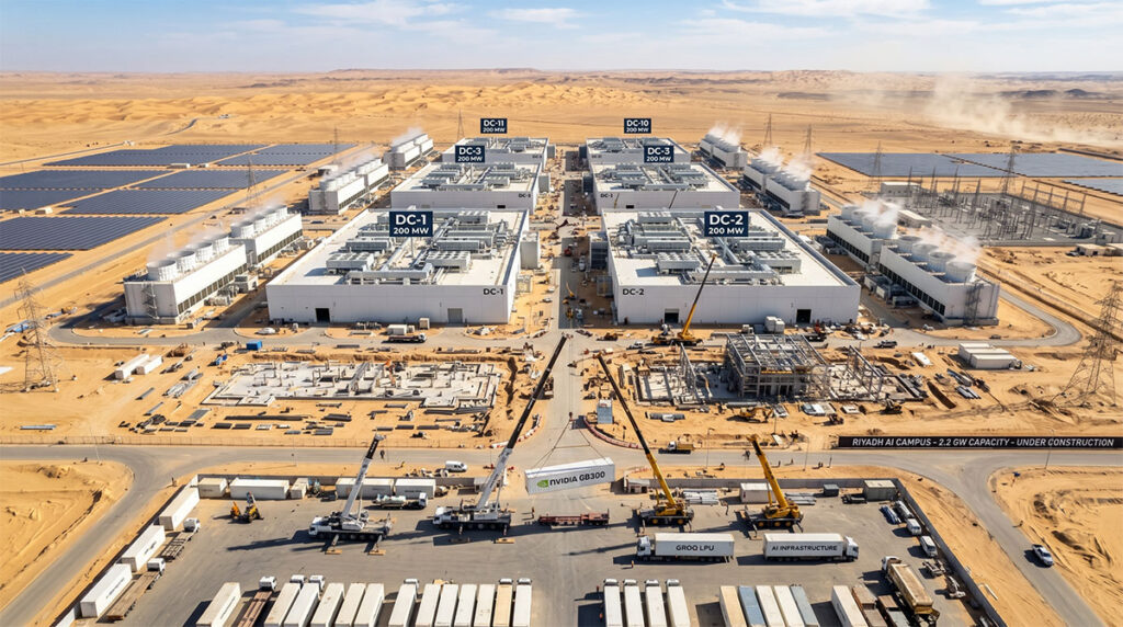 HUMAIN Saudi Arabia gigawatt-scale AI data center campus