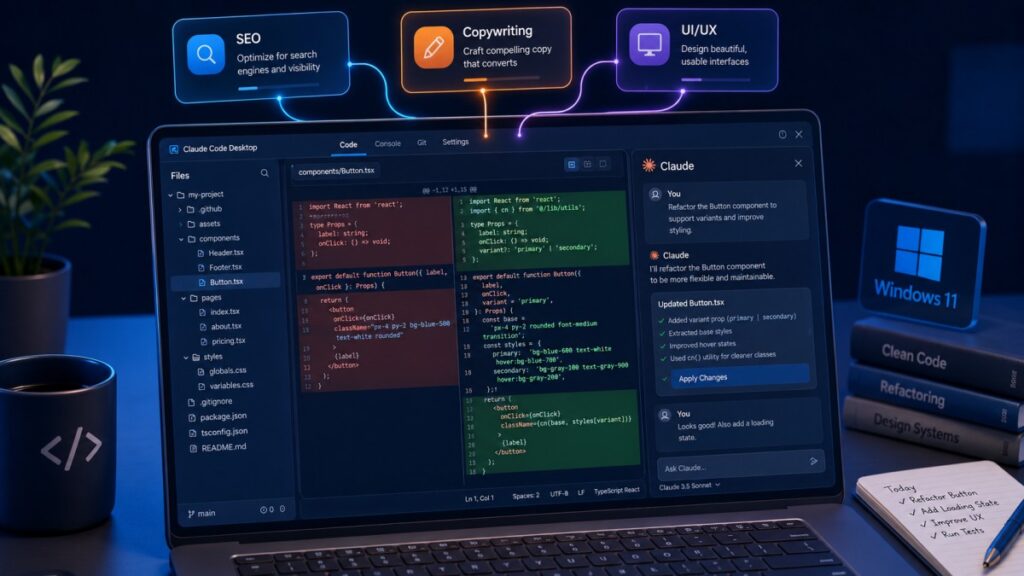 Global vs per-project Claude Code skills installation on Windows diagram