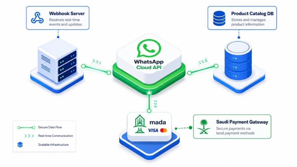 WhatsApp commerce Saudi Arabia Cloud API architecture