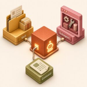 Claude Code skills, subagents, and commands as modules plugging into the agent core